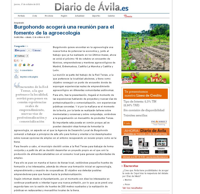 Diario Avila jornadas Burgohondo